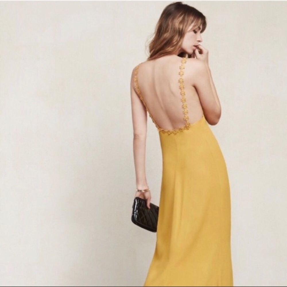 BLACK Reformation floral maxi dress